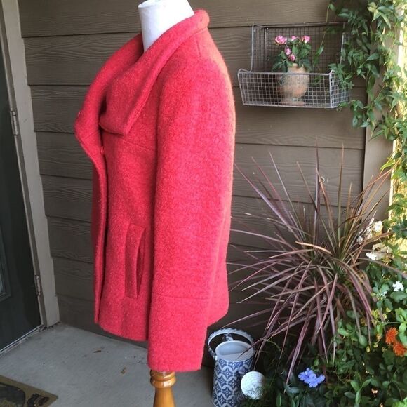 Zara Deep Coral Poly Winter Coat - Picture 6 of 14